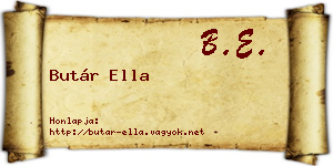 Butár Ella névjegykártya